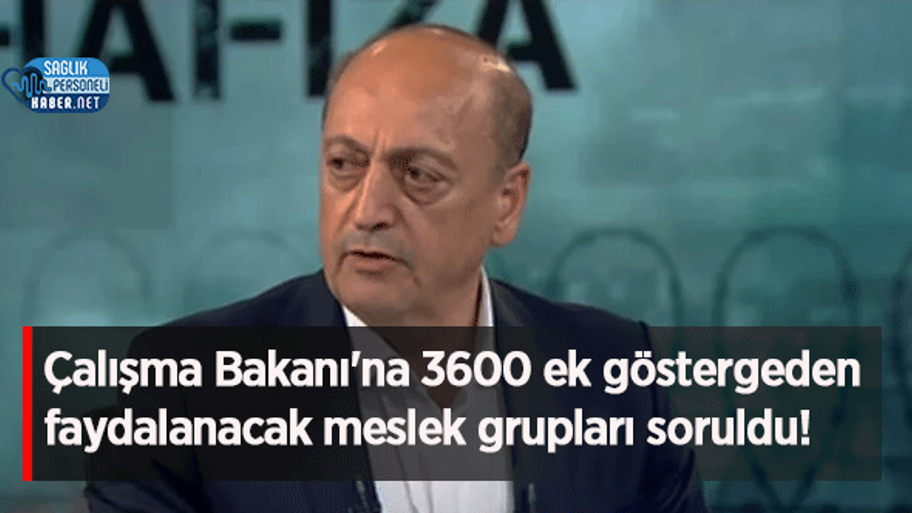 Çalışma Bakanı'na 3600 ek göstergeden faydalanacak meslek grupları soruldu!