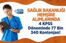Sağlık Bakanlığı Hemşire Alımlarında 4 KPSS Döneminde 77 Bin 340 Kontenjan!