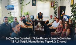 Sağlık-Sen Diyarbakır Şube Başkanı Ensarioğlu’ndan 112 Acil Sağlık Hizmetlerine Teşekkür Ziyareti