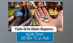 Türk-İş’in Ekim Raporu: Açlık Sınırı 20 Bin TL’yi Aştı