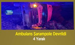 Ambulans Şarampole Devrildi : 4 Yaralı