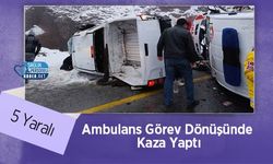 Ambulans Görev Dönüşünde Kaza Yaptı: 5 Yaralı