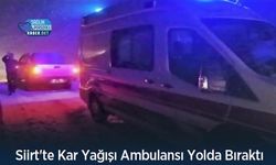 Siirt'te Kar Yağışı Ambulansı Yolda Bıraktı