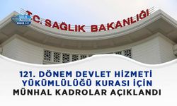 121. Dönem Devlet Hizmeti Yükümlülüğü Kurası İçin Münhal Kadrolar Açıklandı