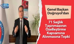 Genel Başkan Doğruyol'dan 71 Sağlık Taşınmazının Özelleştirme Kapsamına Alınmasına Tepki