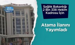 Sağlık Bakanlığı 2 Bin 338 Hekim Kadrosu İçin Atama İlanını Yayımladı