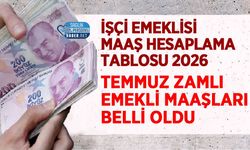 İşçi Emeklisi Maaş Hesaplama Tablosu 2026! Temmuz Zamlı Emekli Maaşları Belli Oldu
