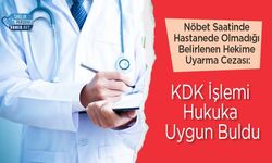 Nöbet Saatinde Hastanede Olmadığı Belirlenen Hekime Uyarma Cezası: KDK İşlemi Hukuka Uygun Buldu