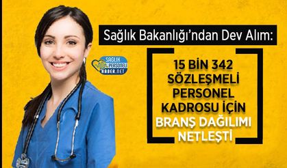 Sağlık Bakanlığı’ndan Dev Alım: 15 Bin 342 Sözleşmeli Personel Kadrosu İçin Branş Dağılımı Netleşti