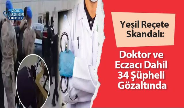 Yeşil Reçete Skandalı: Doktor ve Eczacı Dahil 34 Şüpheli Gözaltında