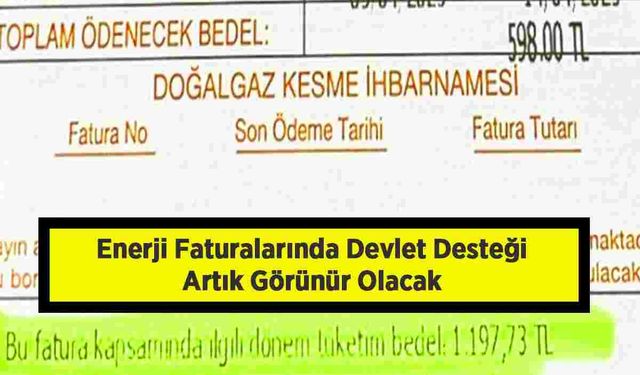 Elektrik Faturalarında Devlet Desteği Artık Görünür Olacak
