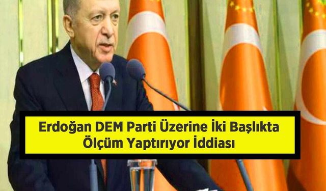 Erdoğan DEM Parti Üzerine İki Başlıkta Ölçüm Yaptırıyor İddiası