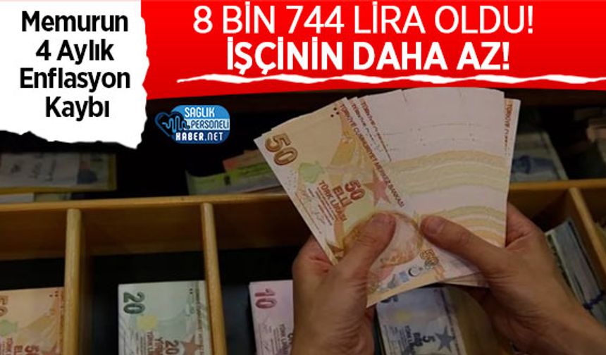 Memurun 4 Aylık Enflasyon Kaybı 8 Bin 744 Lira Oldu! İşçinin Daha Az!