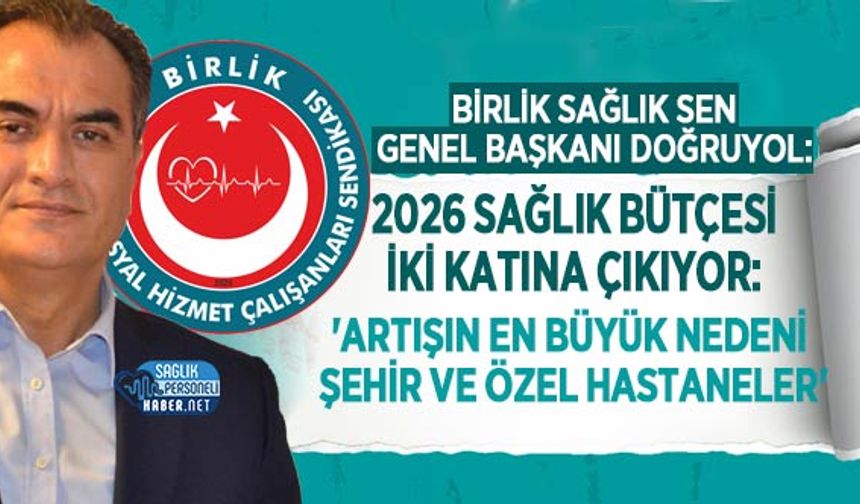 2026 Sağlık Bütçesi İki Katına Çıkıyor: 'Artışın En Büyük Nedeni Şehir ve Özel Hastaneler'