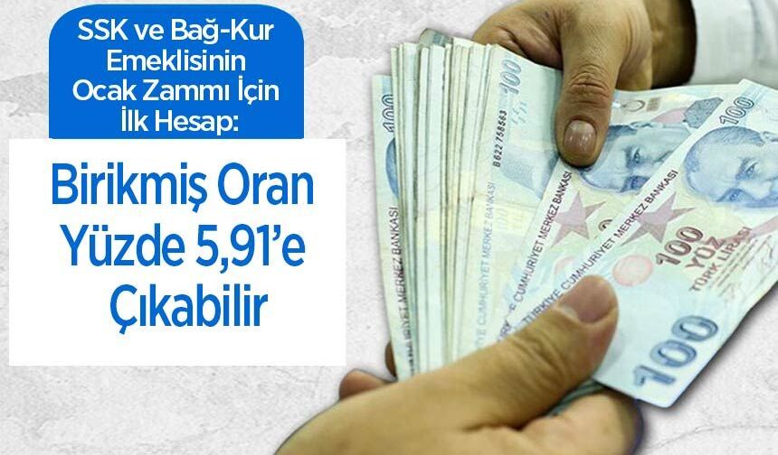 SSK ve Bağ-Kur Emeklisinin Ocak Zammı İçin İlk Hesap: Birikmiş Oran Yüzde 5,91’e Çıkabilir