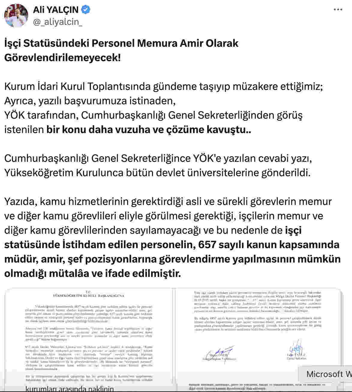 Ali Yalcin Isci Amir Olamaz