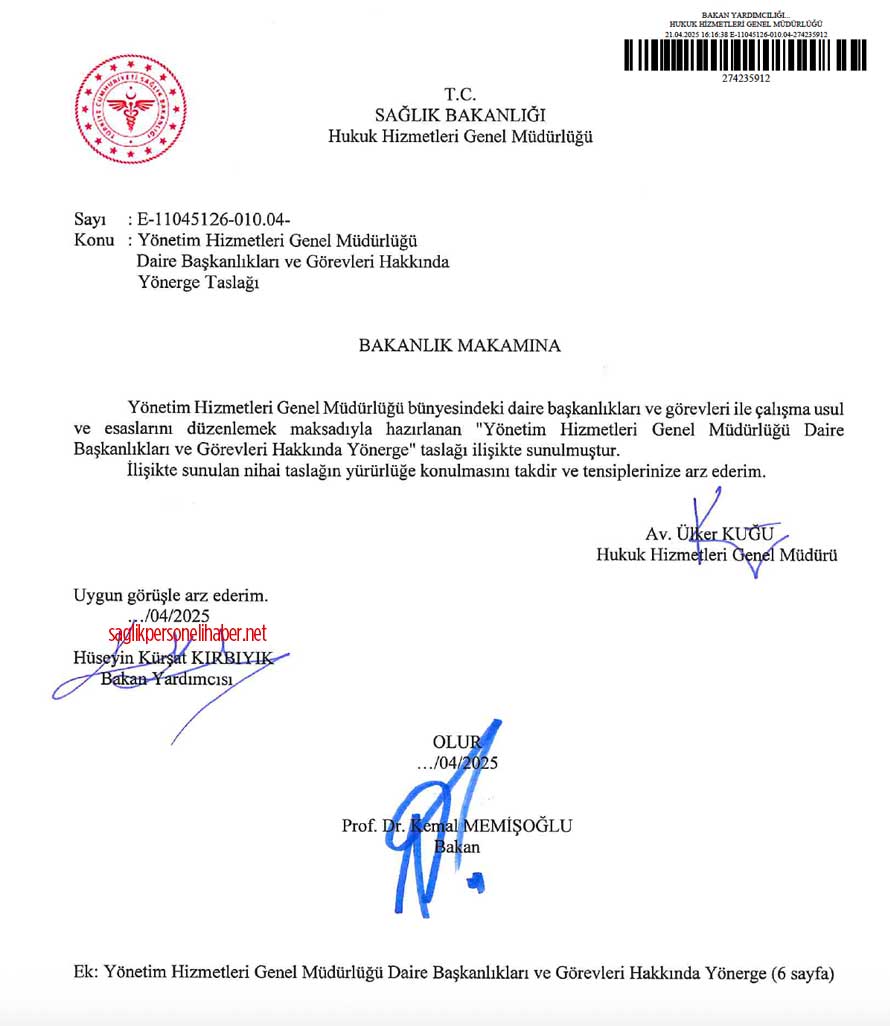 Saglik Bakanligi Daire Başkanliklari 1