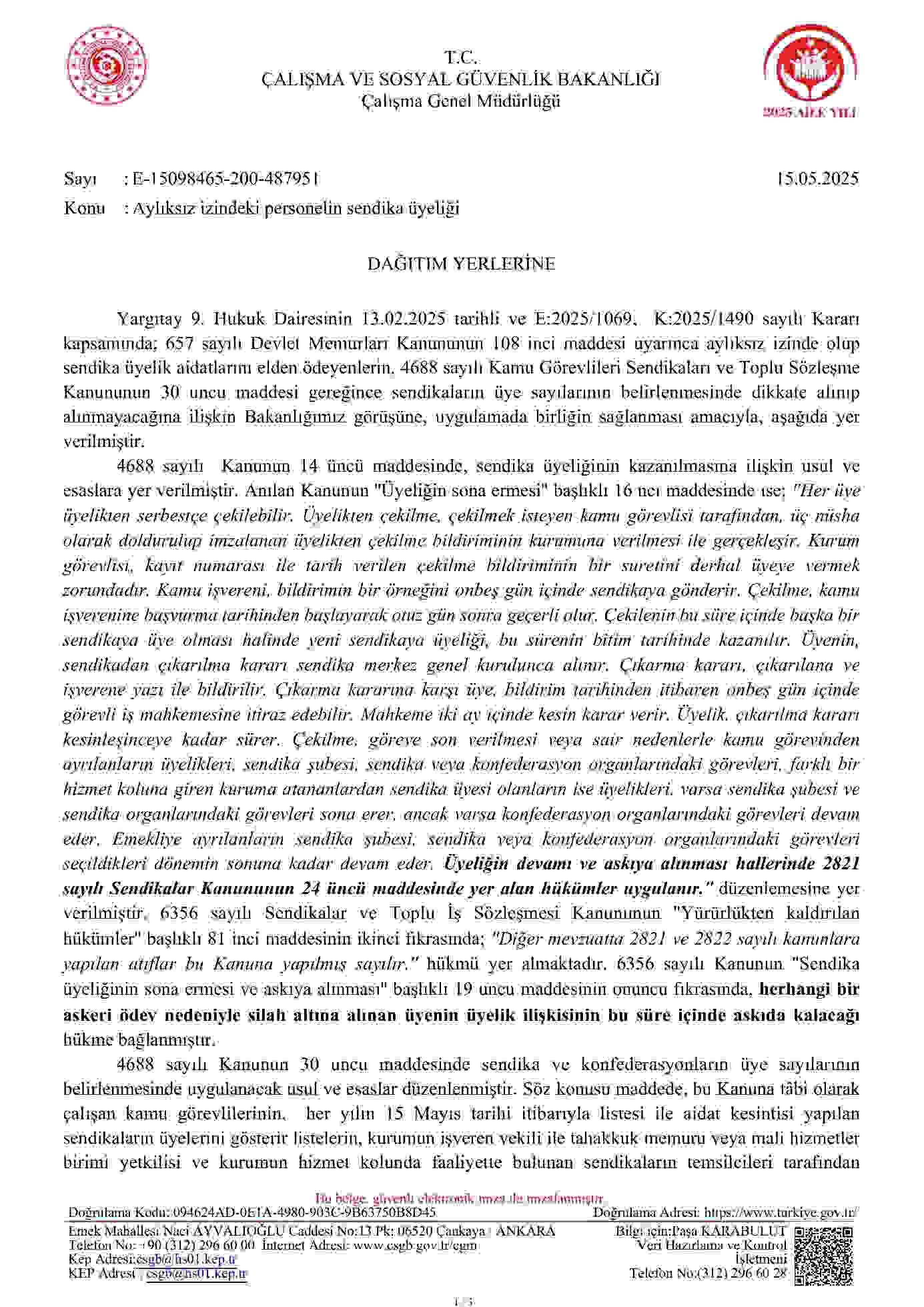 Ayliksiz Izin Sendika 1