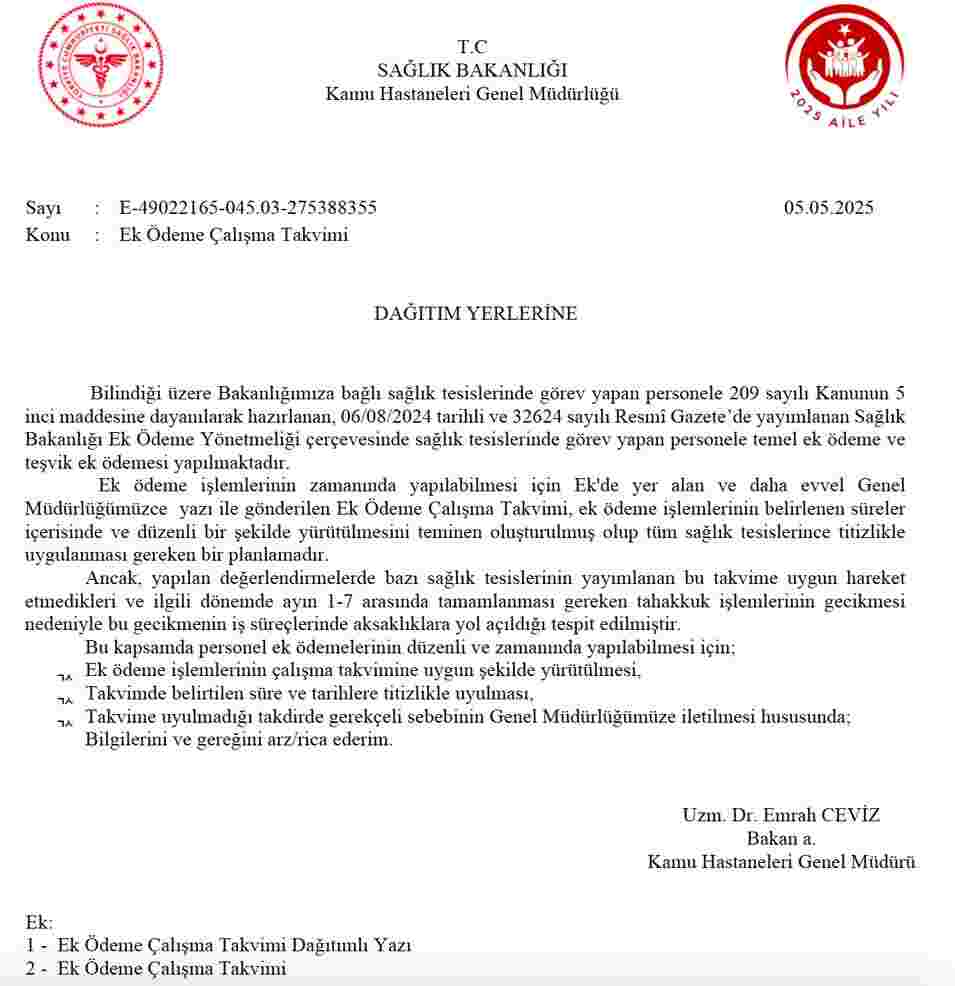 Sağlık Bakanlığı Ek Ödeme Takvimi'nde Son Durum: Sağlık Çalışanları İçin Kritik Bekleyiş!