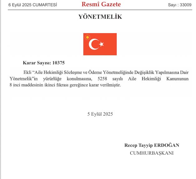 Aile Hekmligi Yonetmelik Degisikligi