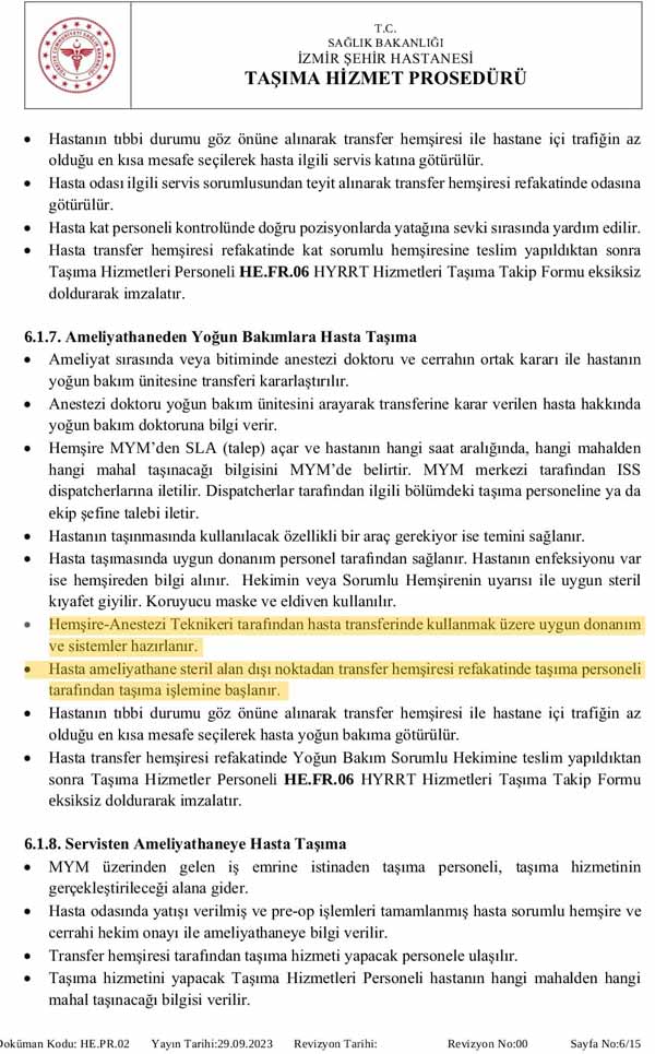 Tasima Hizmet Proseduru