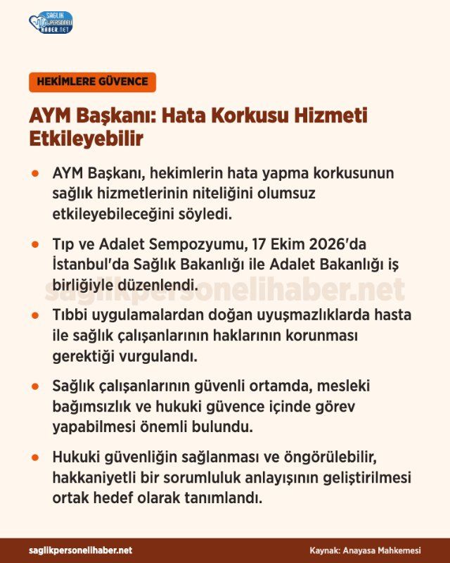 Aym Baskani Ozkayadan Hekimlere Guvence Hata Korkusu Hizmeti Etkileyeb D1