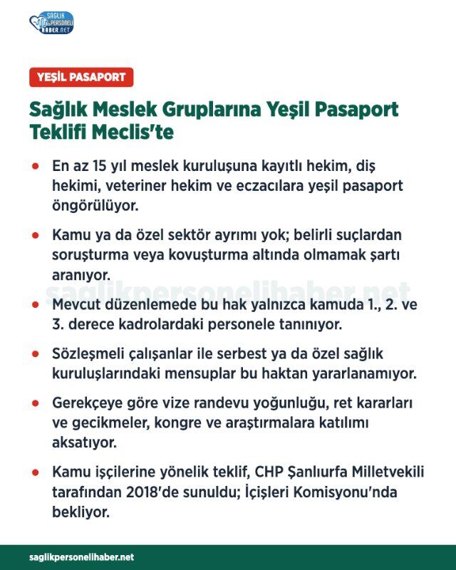 Hekim Dis Hekimi Veteriner Hekim Ve Eczacilara Yesil Pasaport Teklifi D1