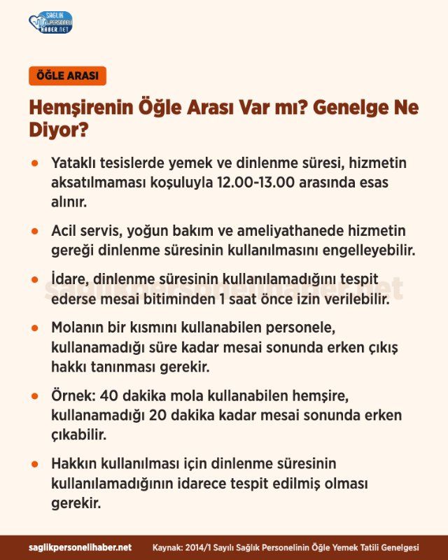 Hemsirenin Ogle Arasi Var Mi Genelge Ne Diyor D1