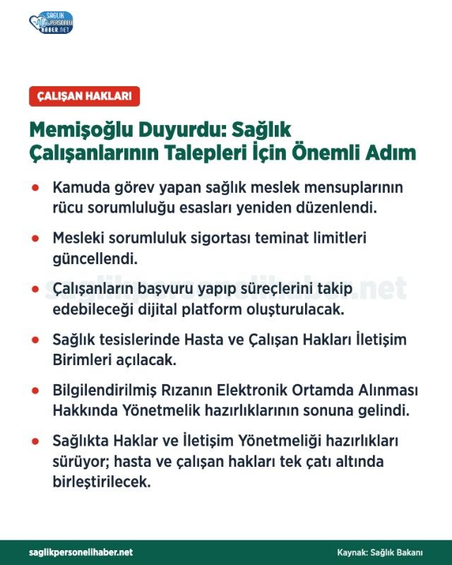 Memisoglu Duyurdu Saglik Calisanlarinin Talepleri Icin Onemli Adim D1