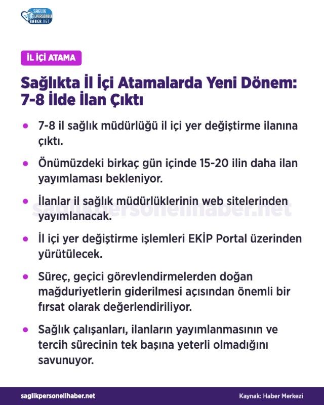 Saglikta Il Ici Atamalarda Yeni Donem 7 8 Ilde Ilan Cikti D1